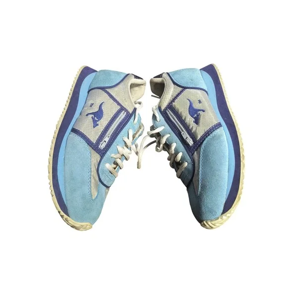 KangaROOS Vintage 1996 Blue Suede‎ Leather Sneakers Women's 6.5M Zip Pocket!!